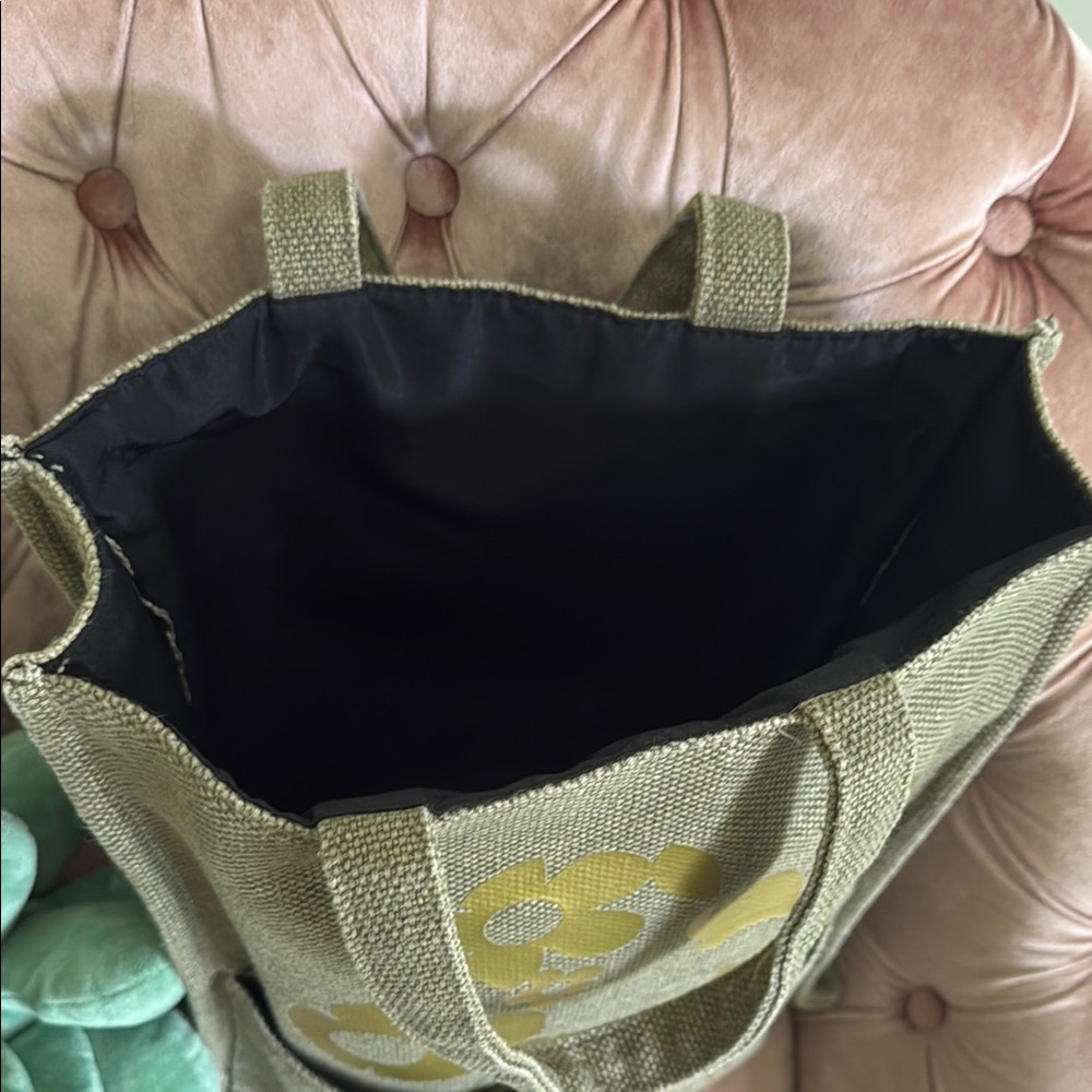 NWOT Marc Jacobs Olive Tote with Gold Floral Accents - Picture 4 of 6